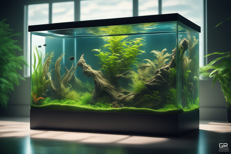 A planted aquarium with freshly cleaned glass